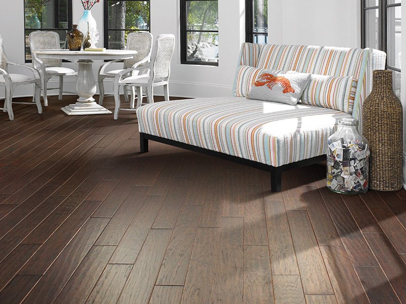 Hardwood flooring in a living room